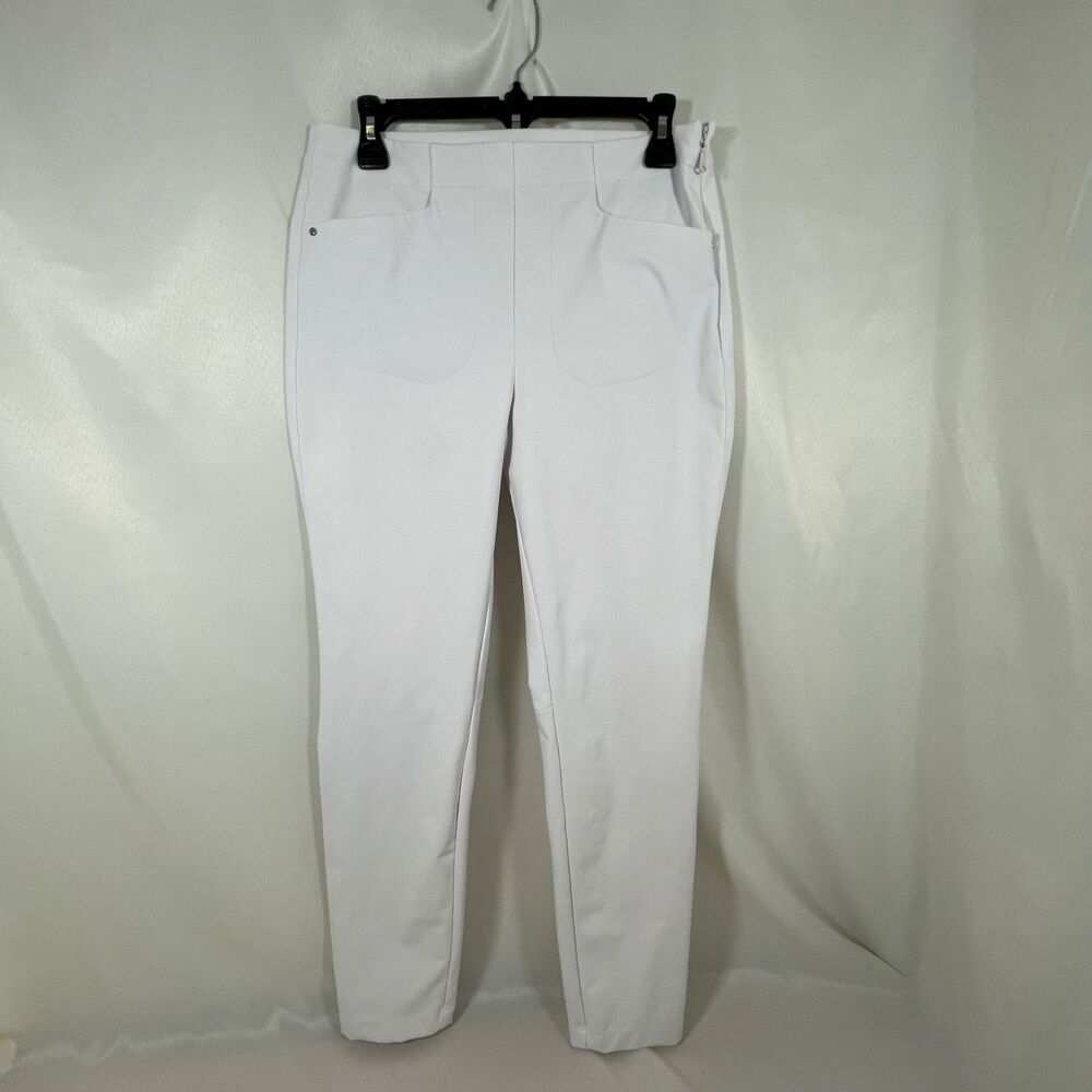 RLX Ralph Lauren White Golf Pants Womens Size 8 Side Zip Stretch Performance